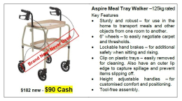 Aspire Meal Tray Walker - BRAND NEW