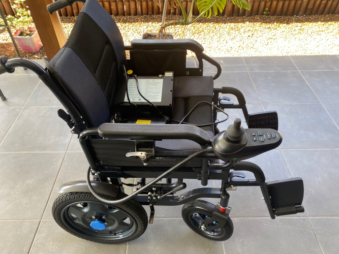 EQUIPMED Electric Folding Wheelchair, Wide...