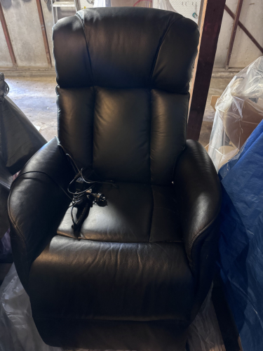 Lift & Tilt Leather Recliner Chair - Black