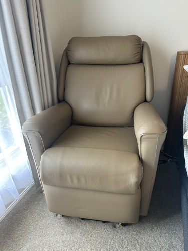 AAL Twin Motor Oscar Hudson C Power Chair in Nutmeg Leather